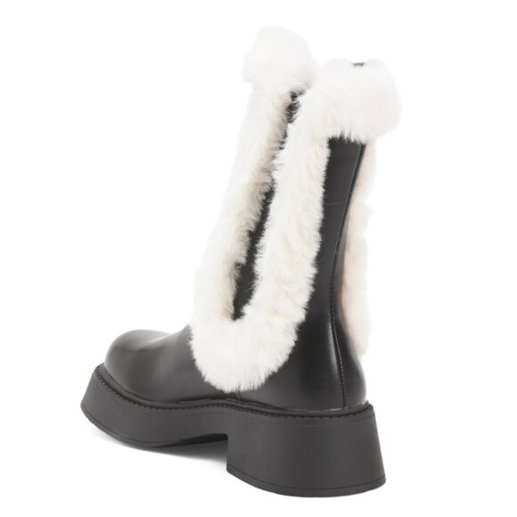 AZALEA WANG Black Heartthrob Cozy Chelsea Boots - Picture 2 of 2